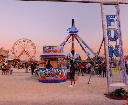 people in amusement park during daytime