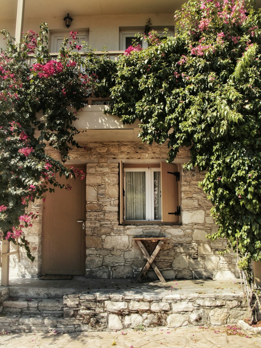 open brown wooden door