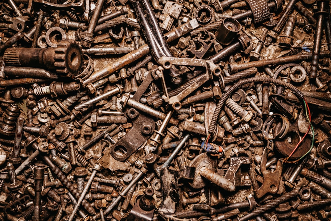 pile of metal tools,