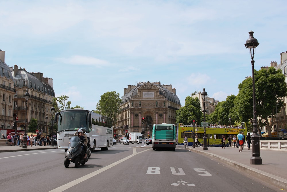 cars and motorcycles on road