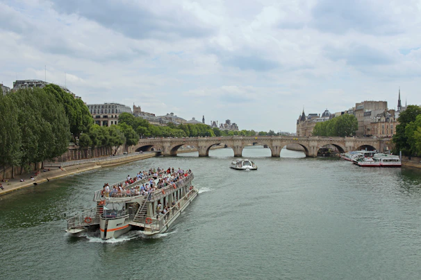 white ship towards bridge