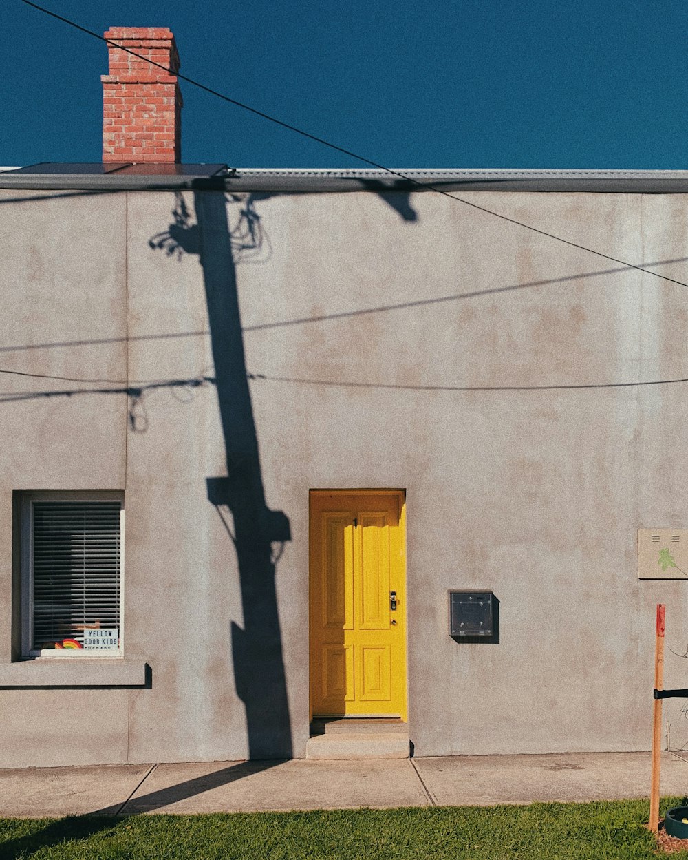 yellow wooden door