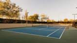 blue tennis court