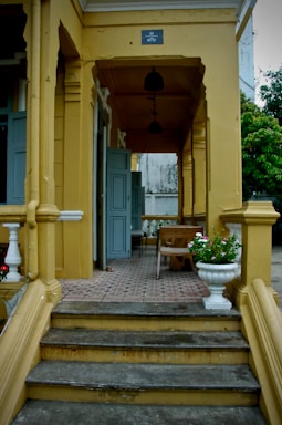 A welcoming entrance of Bridge Academy Senegal with green and yellow accents.