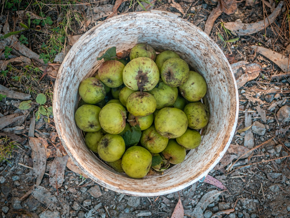 green apples in a basket