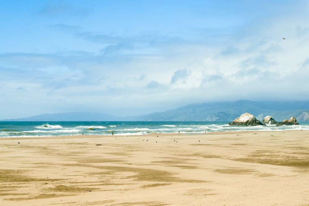 sand seashore during day