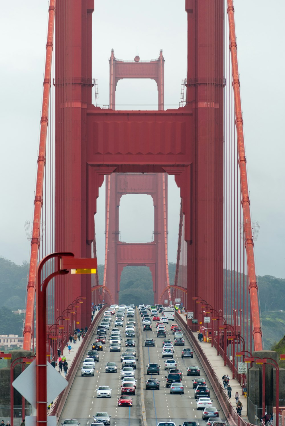 vehicles on bridge