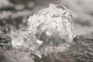 Close-up of clear water flowing from an advanced water treatment system.