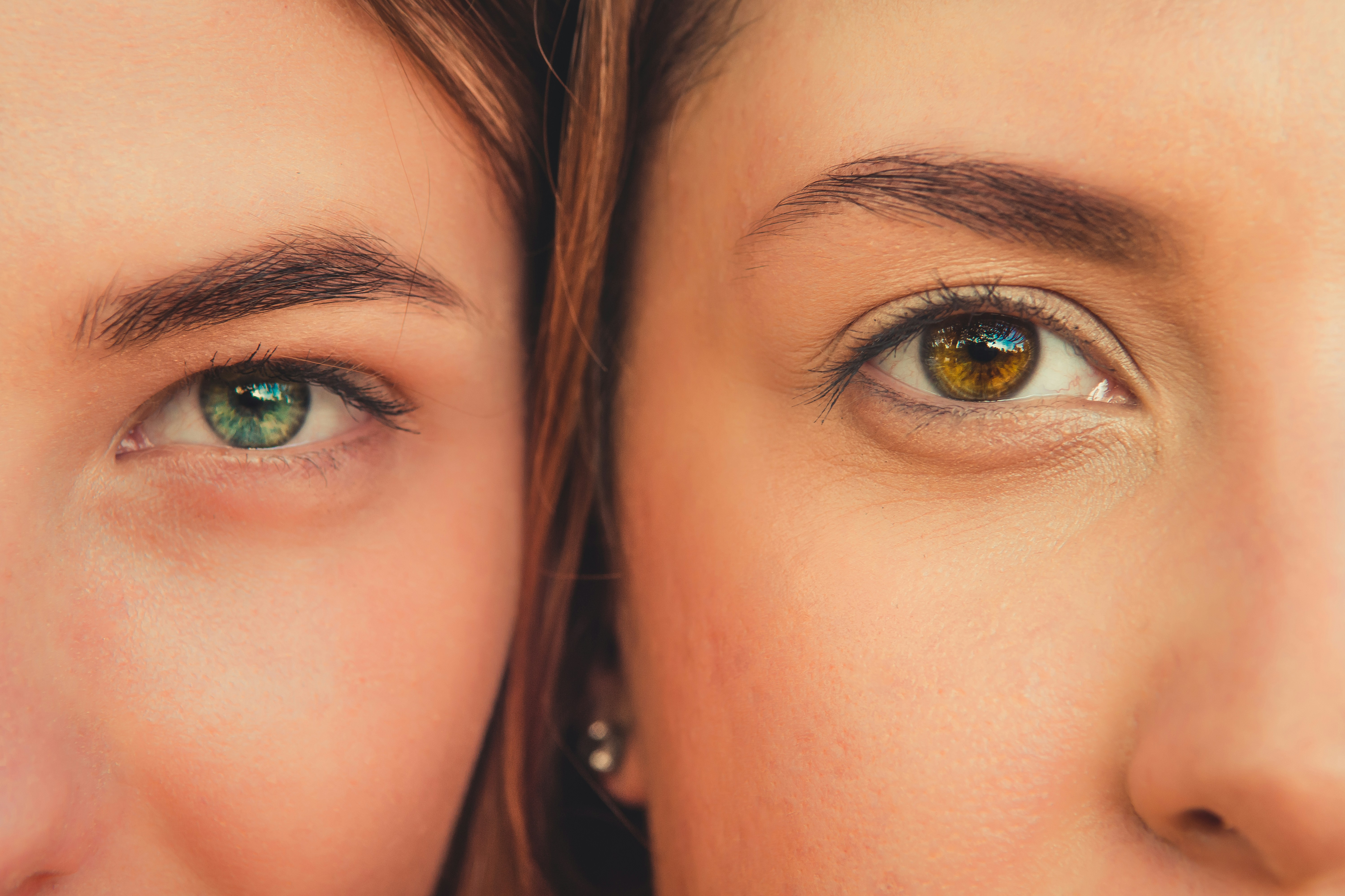 women's brown and green eyes