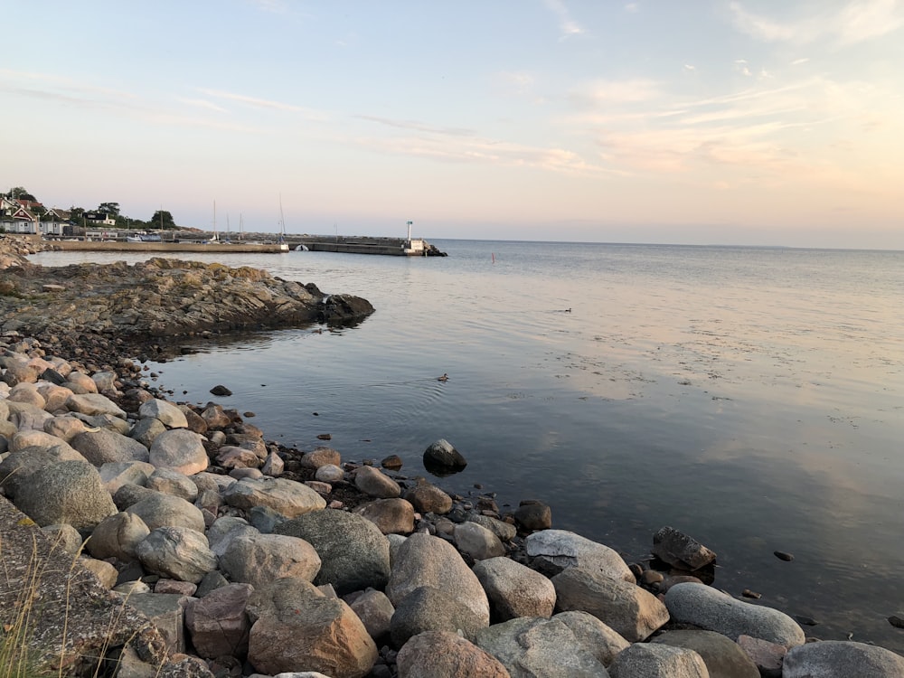 rock formation near body of water