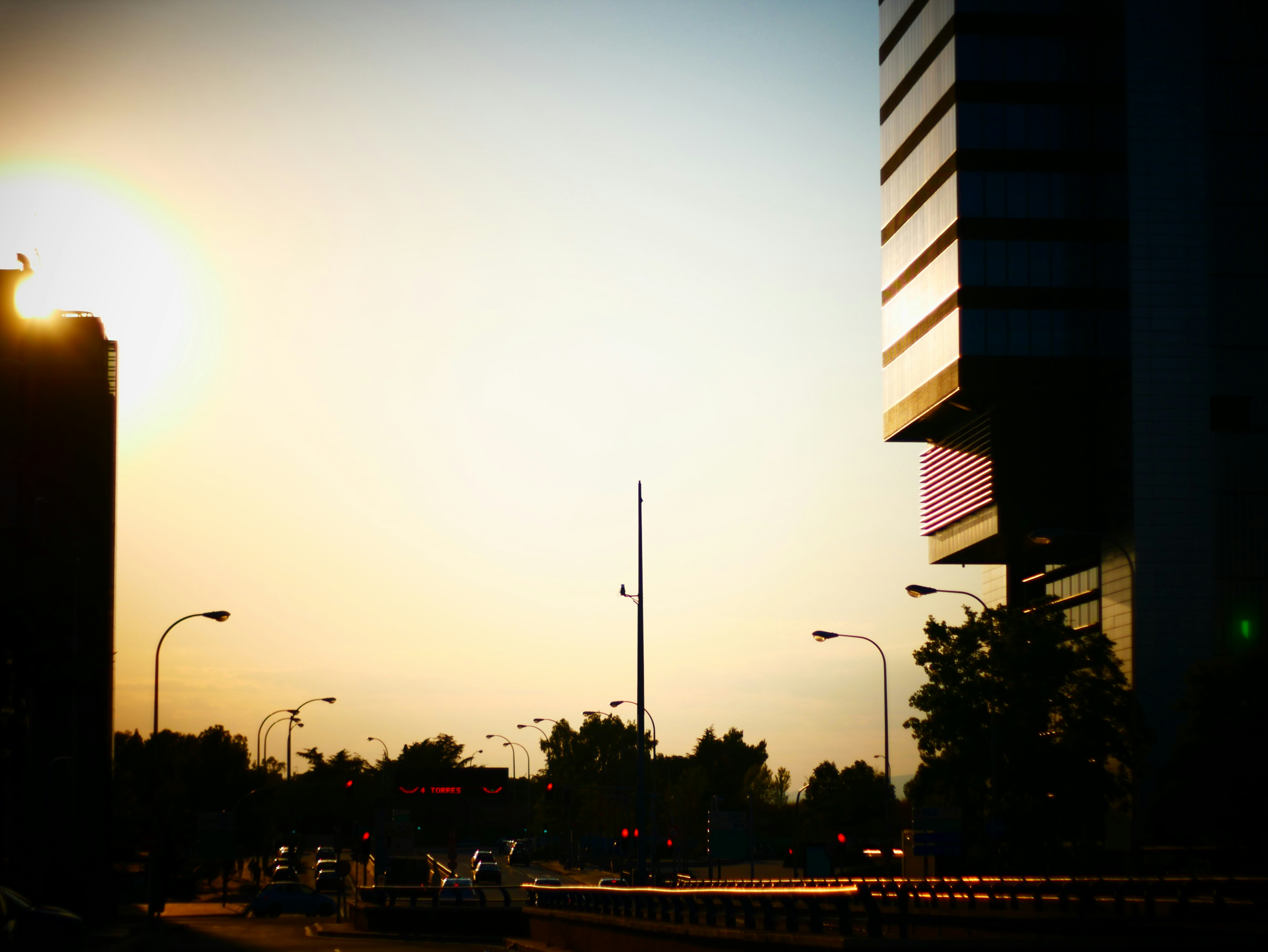 light posts near buildings