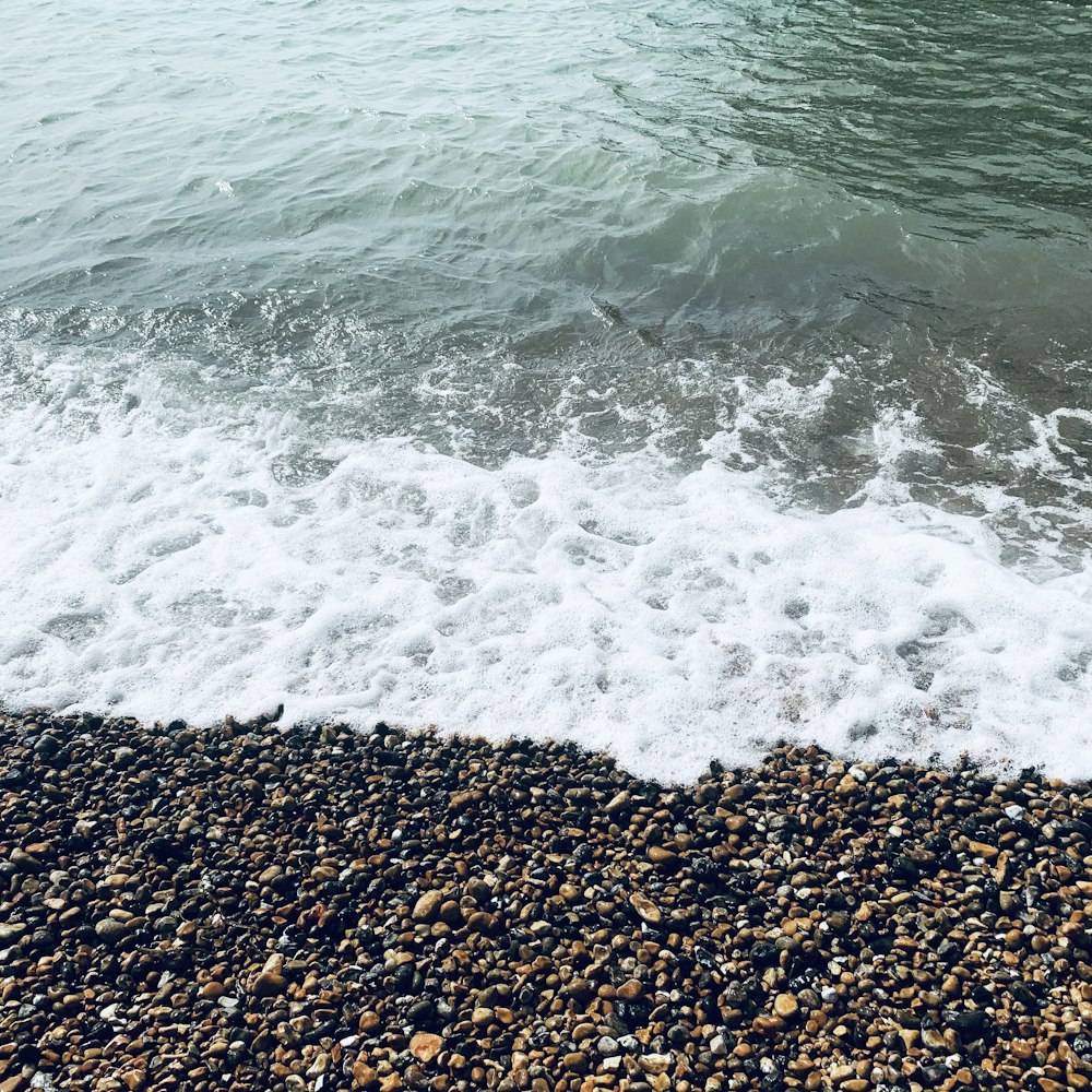 sea bubbles on pebbles