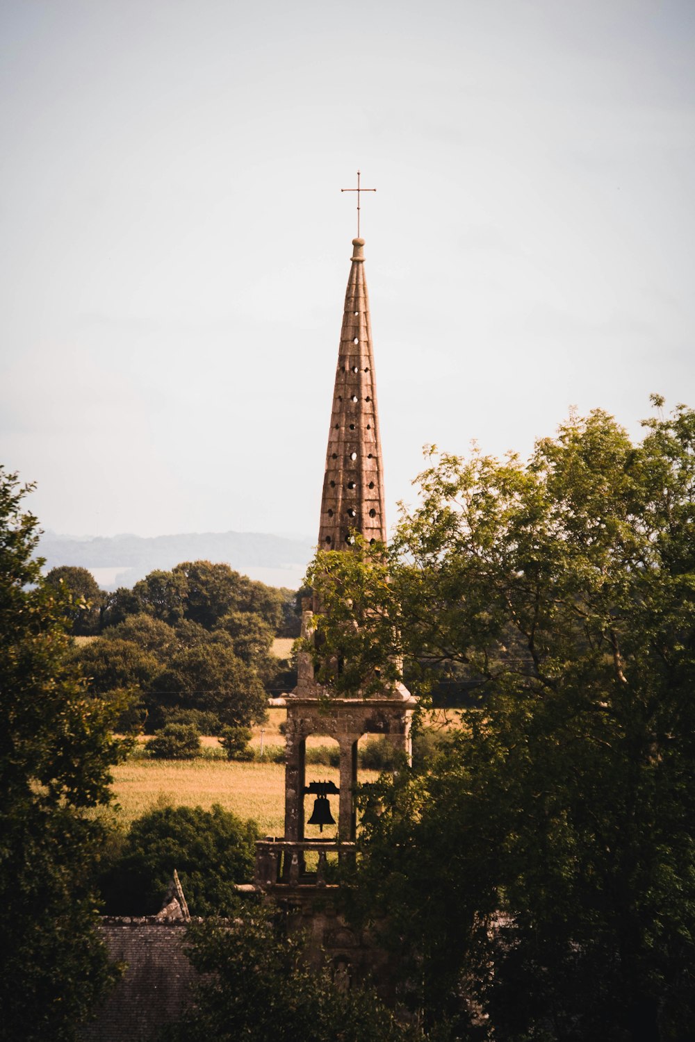 brown tower surrounded by trees