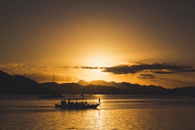 silhouette photography of body on body of water