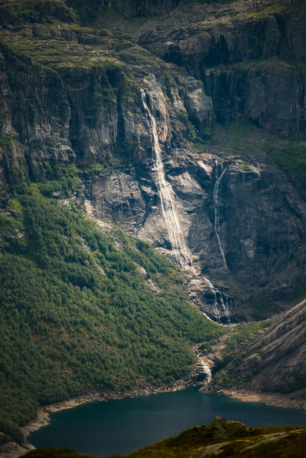 landscape photography of green mountain