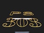 Neon yellow letters and numbers form 'PS 303' against a dark background, showcasing a bold and stylized font.