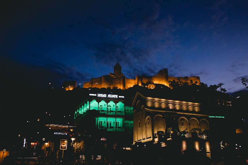 building at night