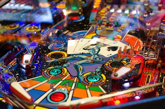 closeup photo of pinball machine