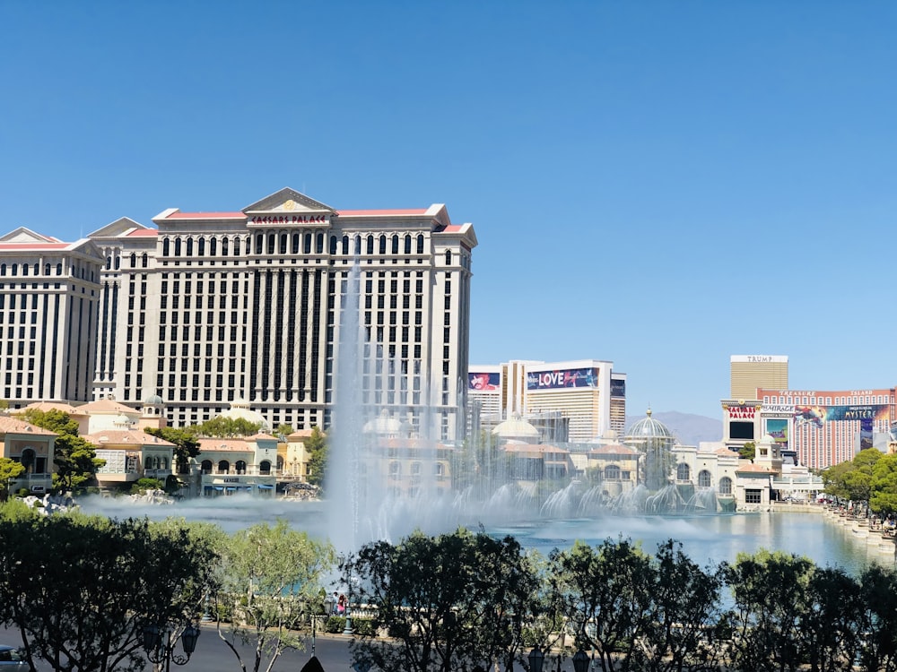 fountain near building