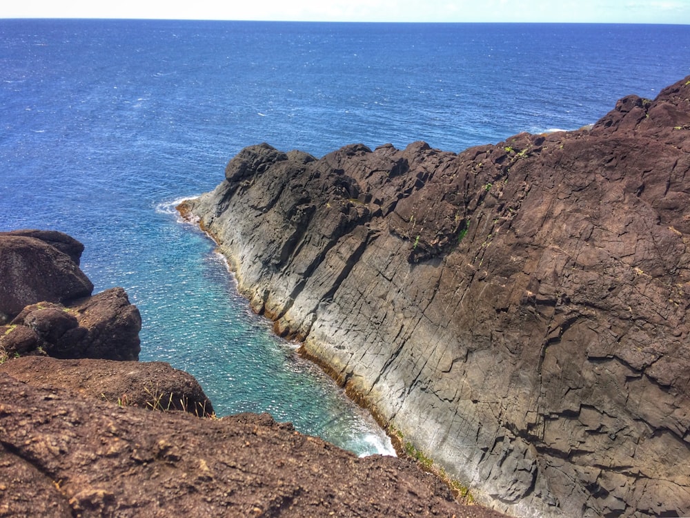 rock formation near sea