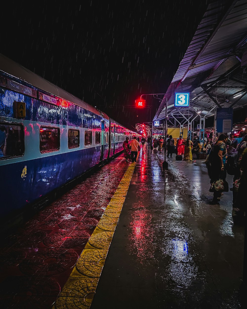 people on train station during nigttime