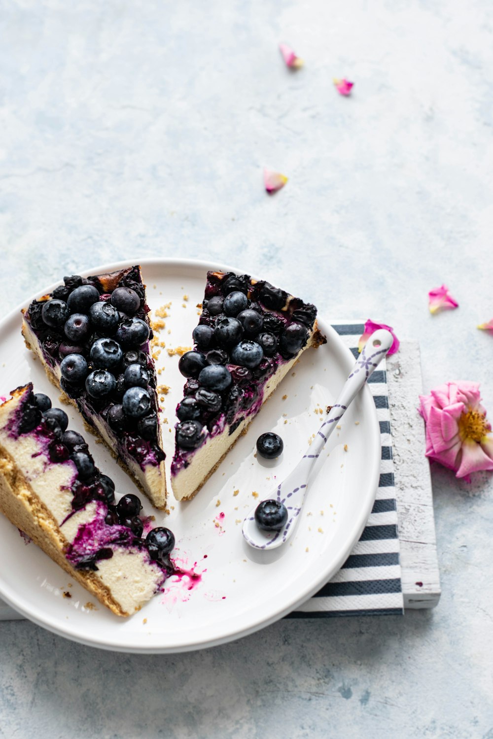 blueberry cake on plate