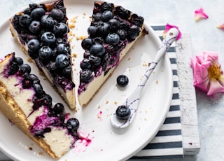 blueberry cake on plate