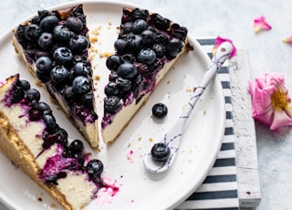 blueberry cake on plate