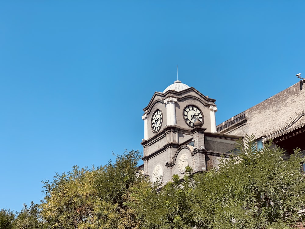 white tower clock