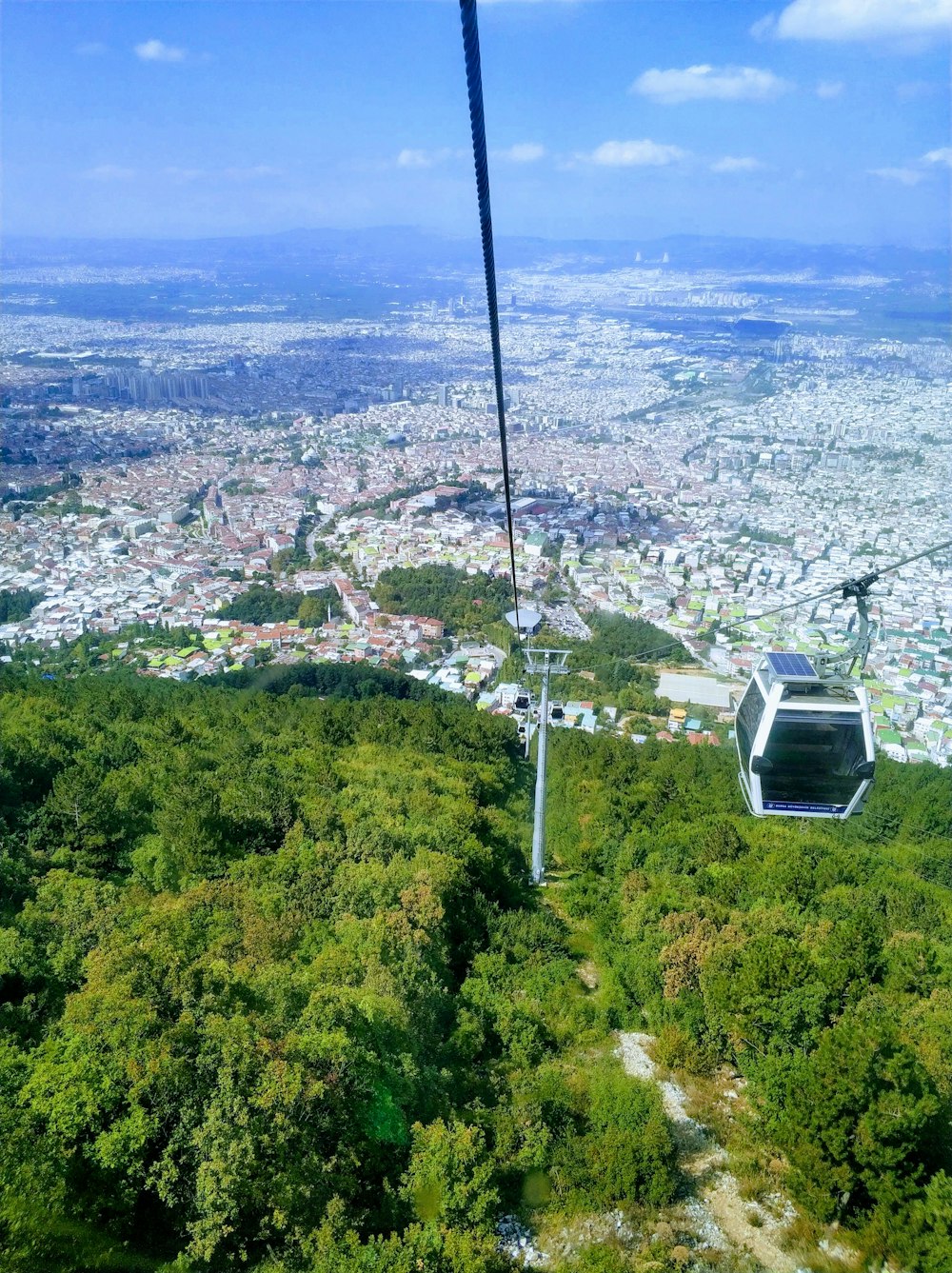 white cable car