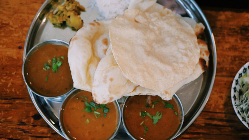 Indian food presentation