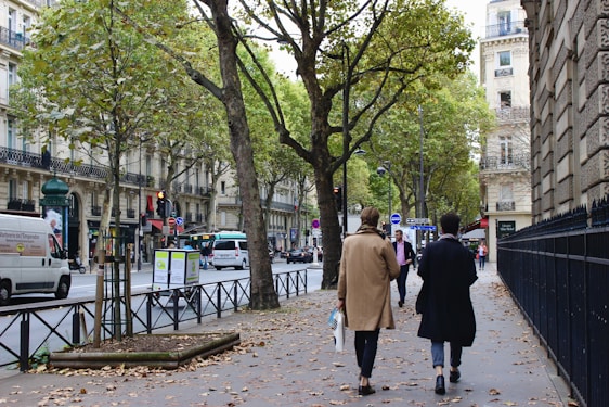 people walking on sidewalk