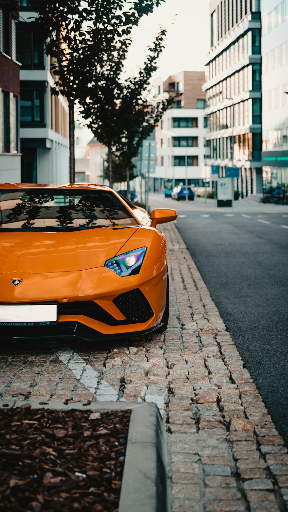 orange Lamborghini coupe