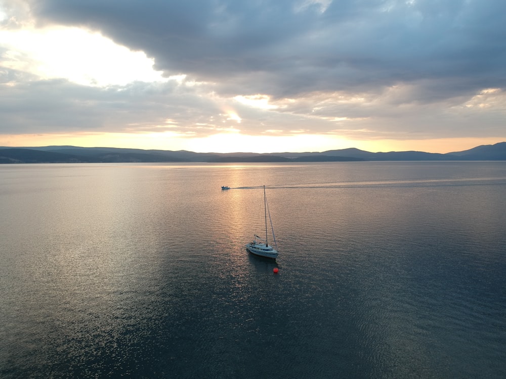 boat in the middle of ocean