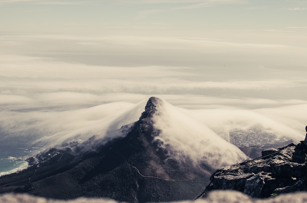 black and white mountain