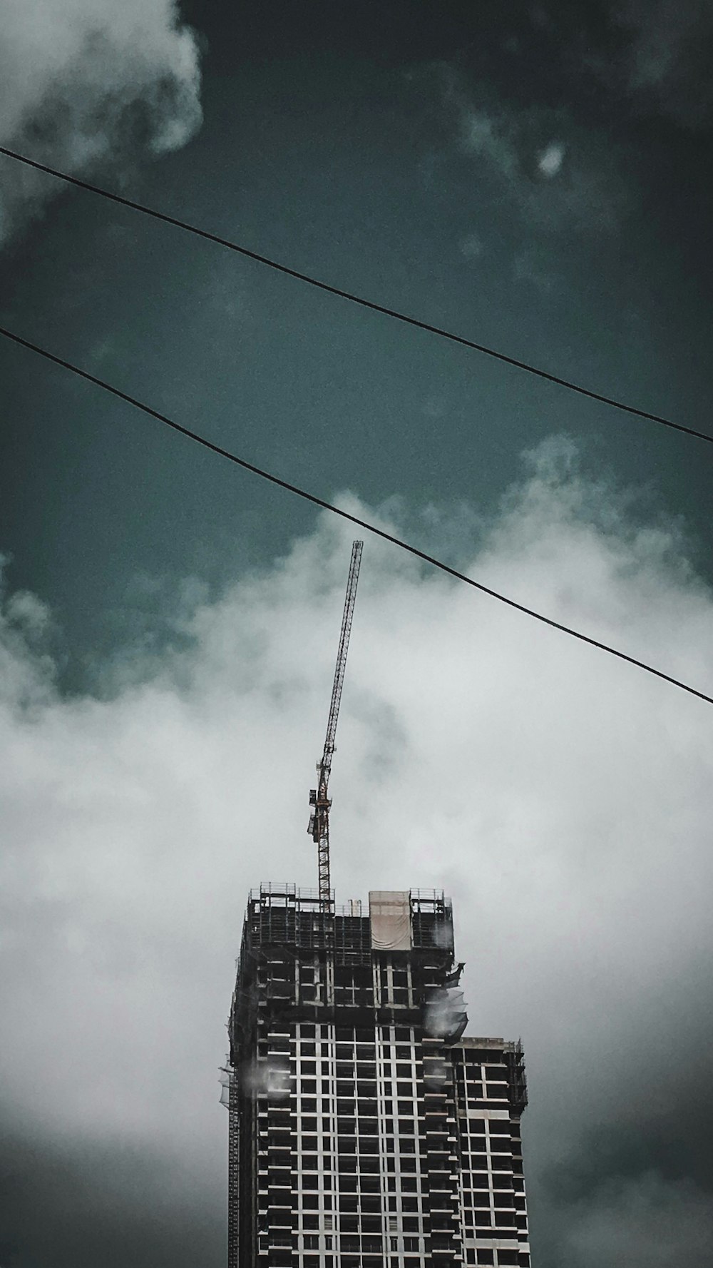 architectural photo of black and white concrete building