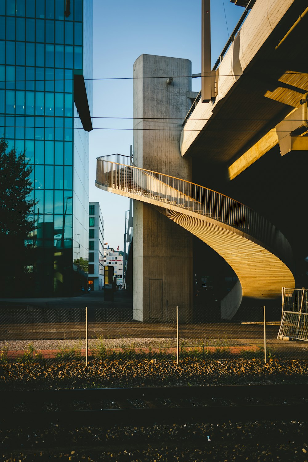 gray cement staircase