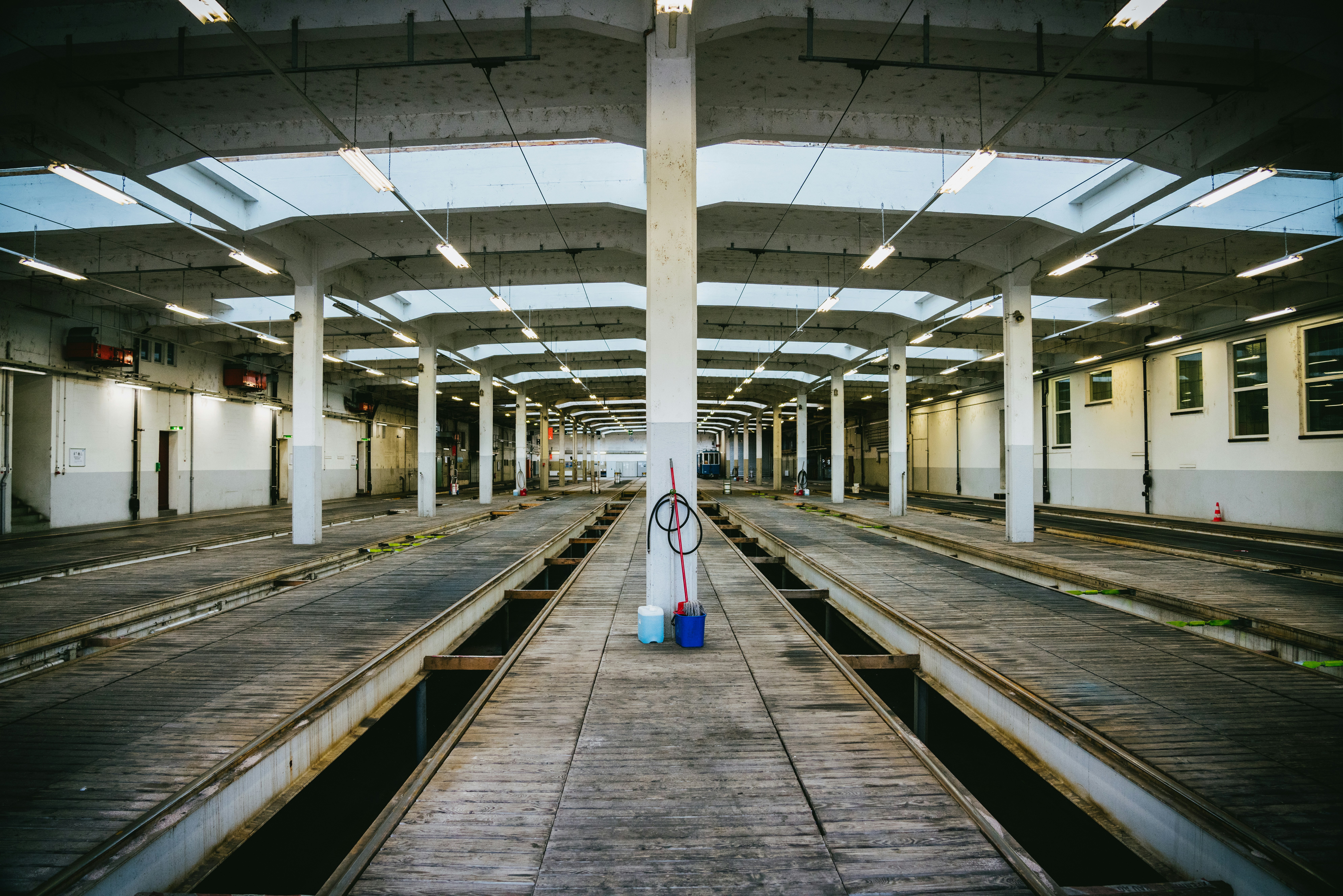 Train station with train