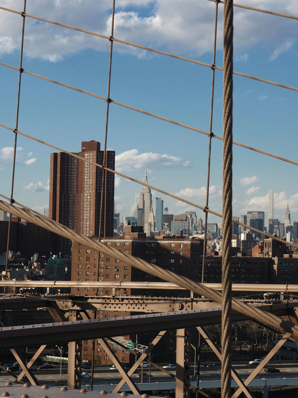 a view of a city from a bridge