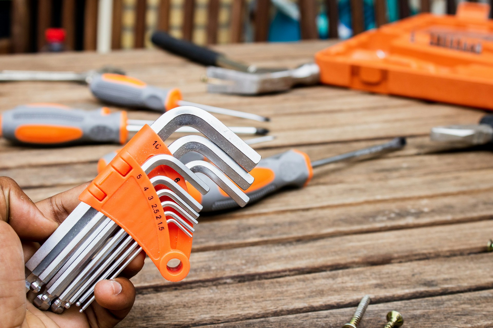 gray metal wrench tool set
