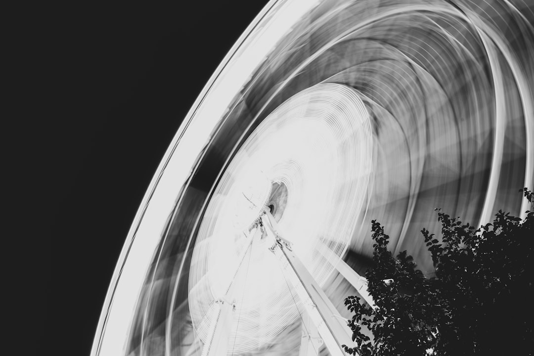 grayscale photography of Ferris wheel
