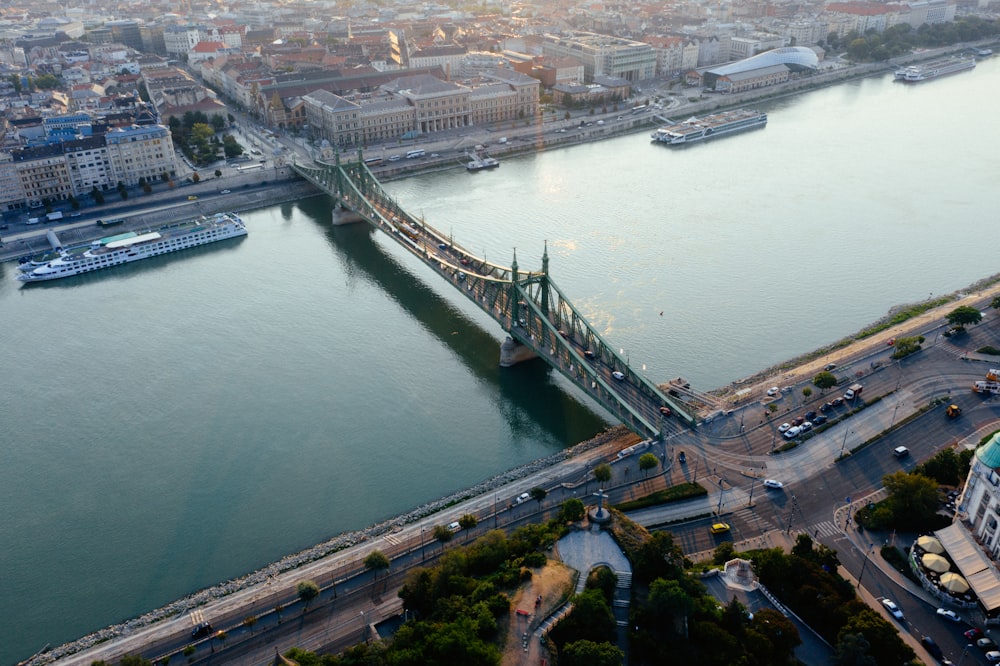 aerial photography of bridge