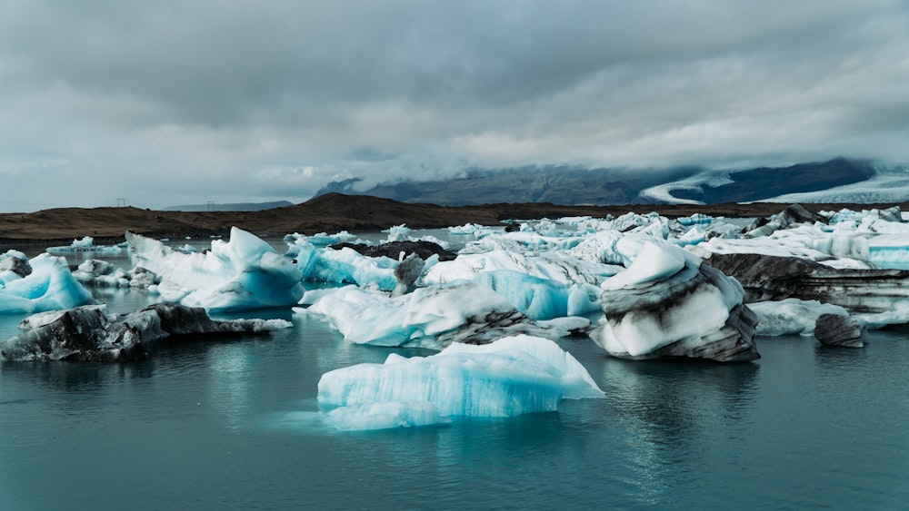 ice on water near island