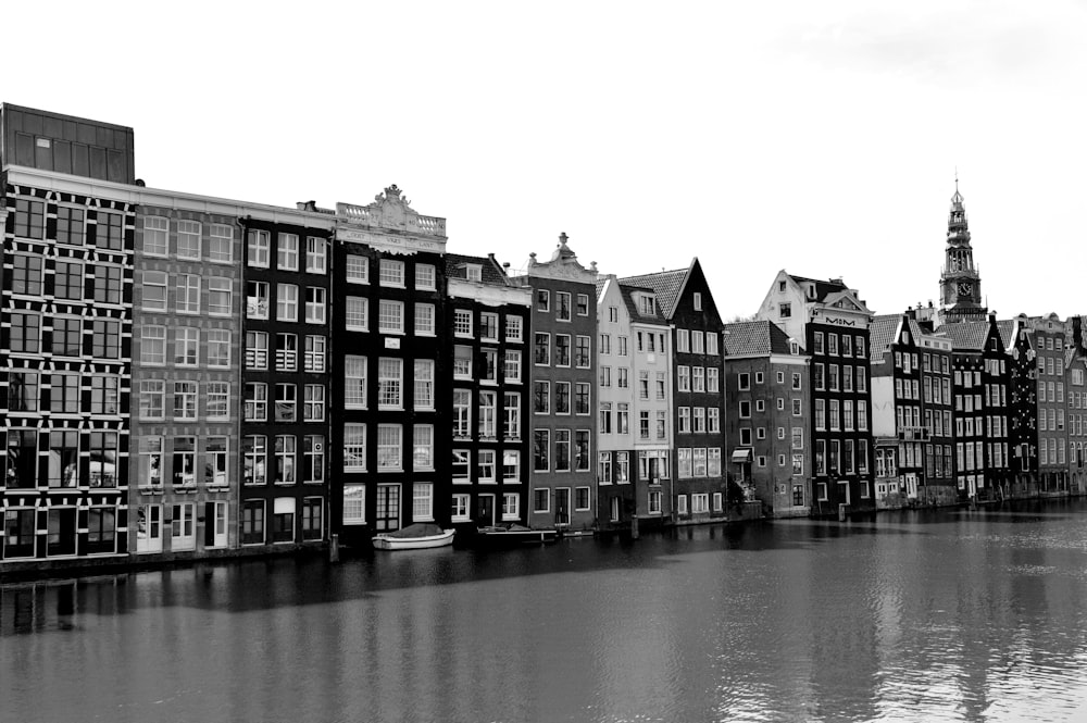 high-rise buildings beside water