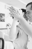man and woman dancing together