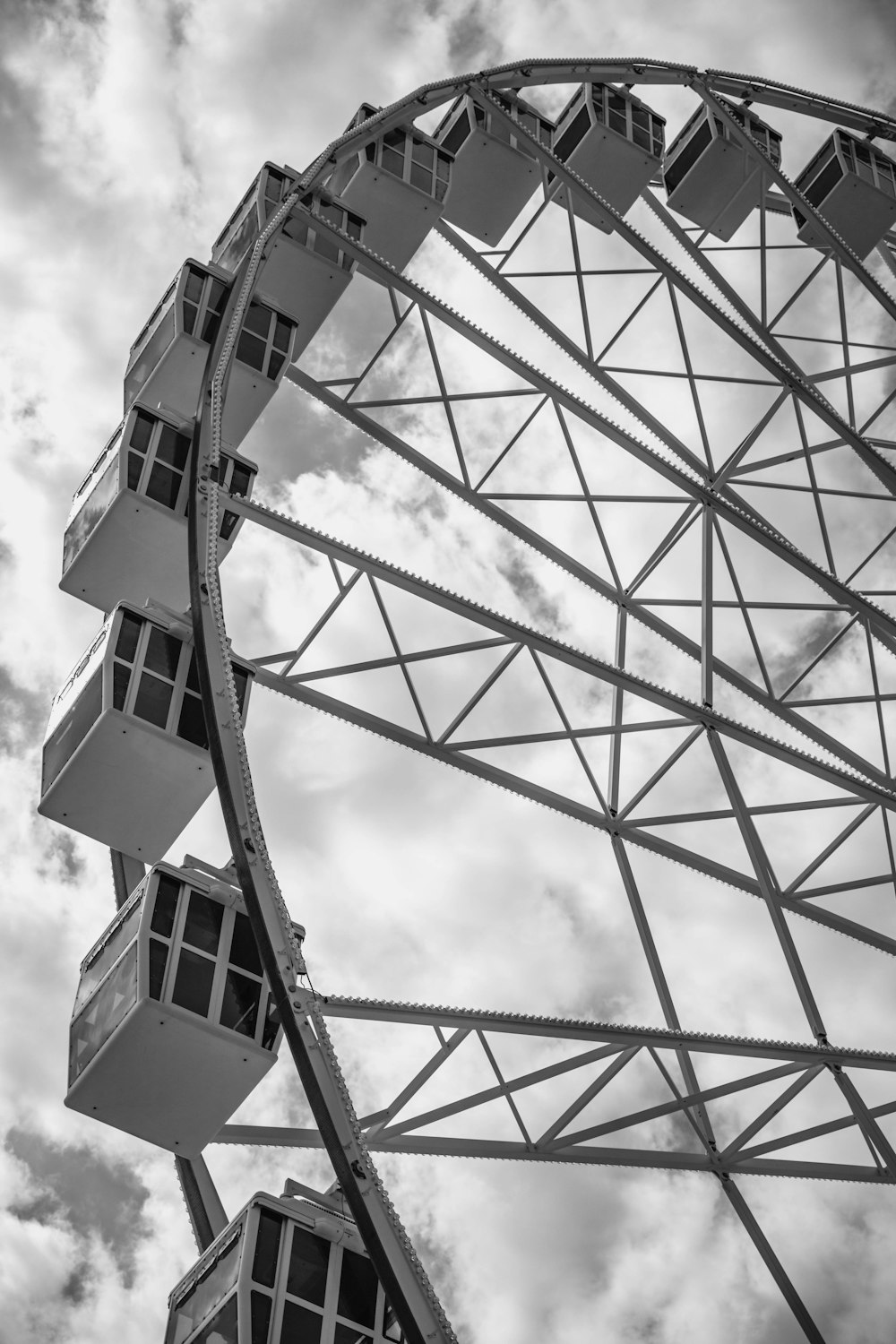 grayscale photography of ferris wheel