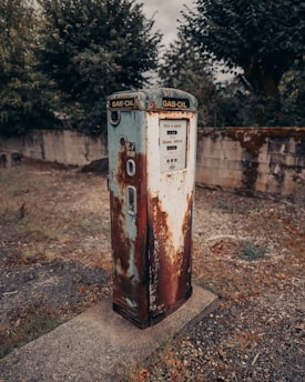 gray and brown gas oil tank