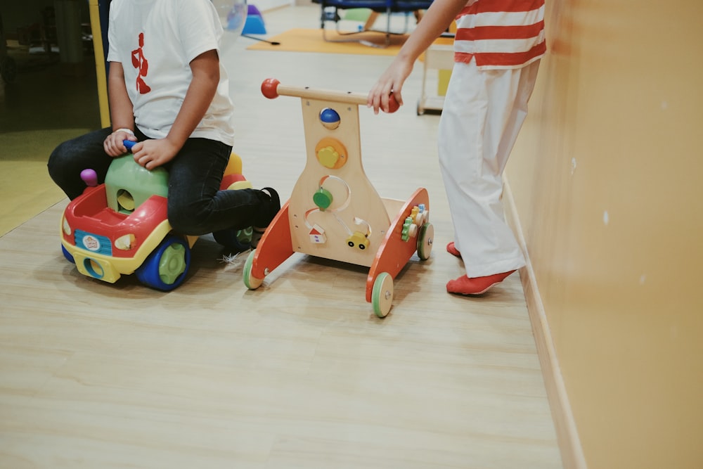 brown-red-and-black wooden toys