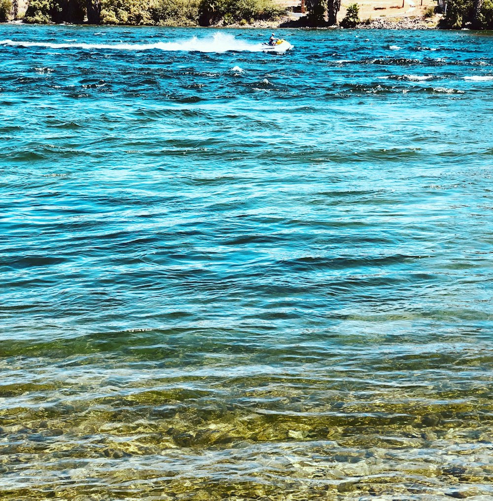 wavy blue body of water during daytime