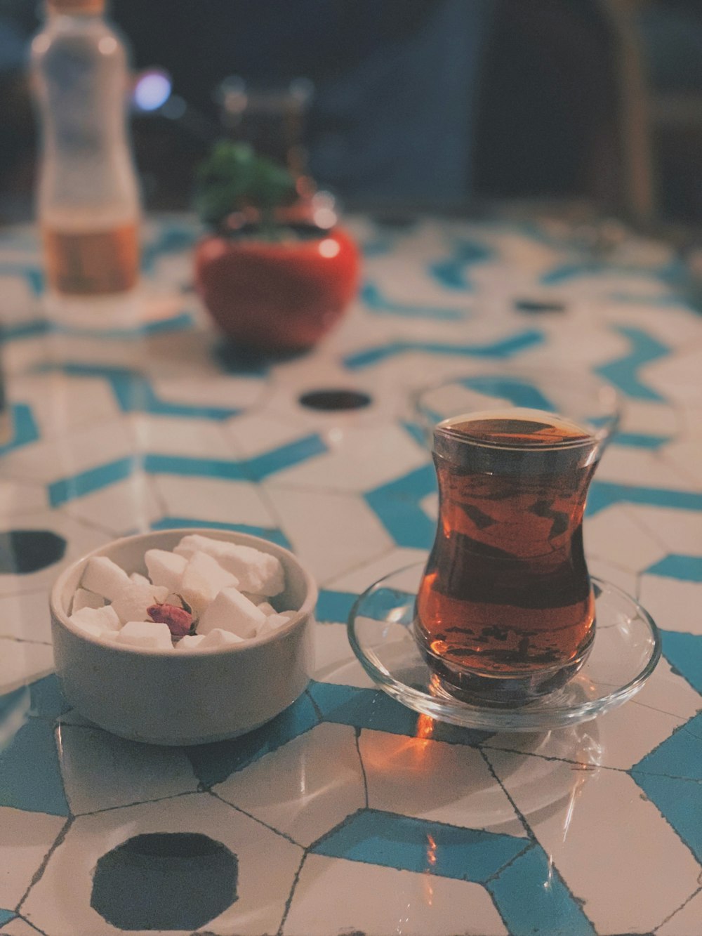 clear turkish tea glass